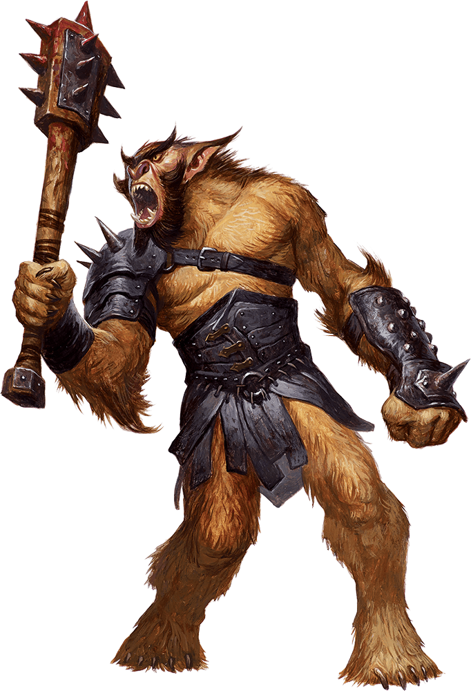 A Bugbear wielding a greatclub A Bugbear wielding a greatclub