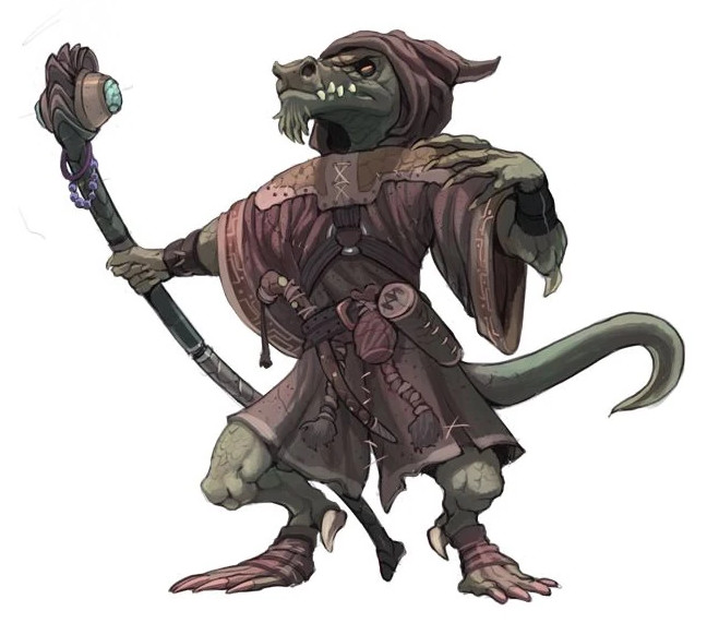 A scantily-clad Kobold stands at the ready with dagger and sling