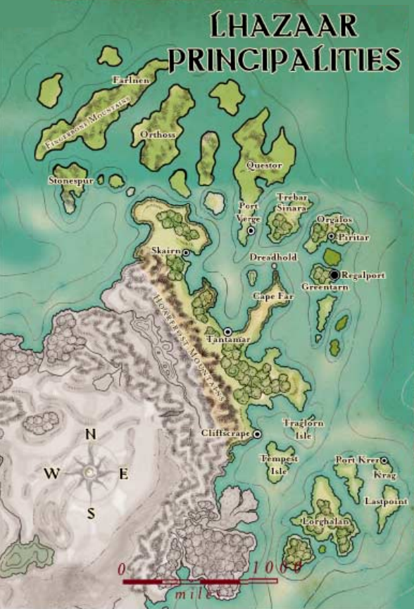 A map of The Lhazaar Principalities